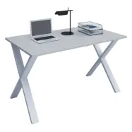 VCM NORDIC Lona X-feet skrivbord - grått trä och vit metall (110x50)