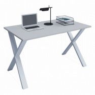 VCM NORDIC Lona X-feet skrivbord - grått trä och vit metall