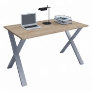 VCM NORDIC Lona X-feet skrivbord - natur trä och silvergrå metall