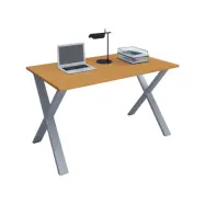 VCM NORDIC Lona X-feet skrivbord - natur trä och silvergrå metall (80x50)
