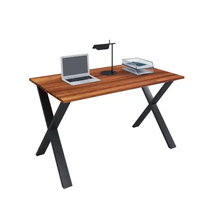 VCM NORDIC Lona X-feet skrivbord - natur trä och svart metall (110x80)
