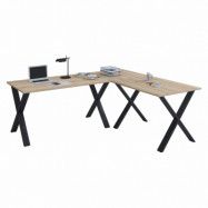 VCM NORDIC Lona X-feet skrivbord - natur trä och svart metall