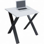 VCM NORDIC Lona X-feet skrivbord - vitt trä och svart metall