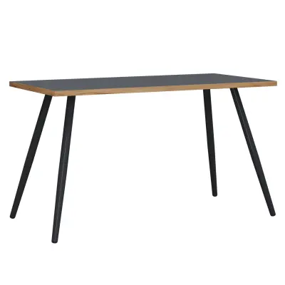 VCM NORDIC Salia skrivbord, rektangulärt - antracitgrå melamin, naturligt trä, metall (138x80)