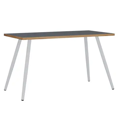 VCM NORDIC Salia skrivbord, rektangulärt - antracitgrå melamin, naturligt trä, metall (110x50)
