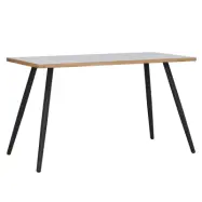 VCM NORDIC Salia skrivbord, rektangulärt - vit melamin, naturligt trä, metall (138x80)