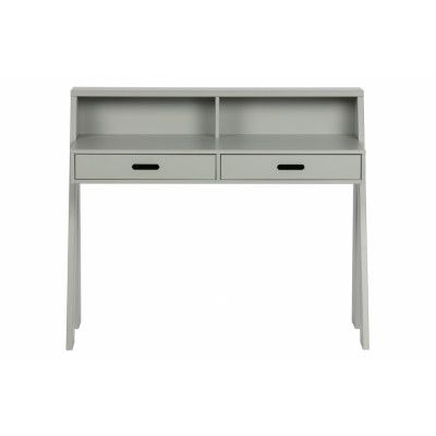 WOOOD Connect skrivbord, w. 2 lådor - betonggrå furu