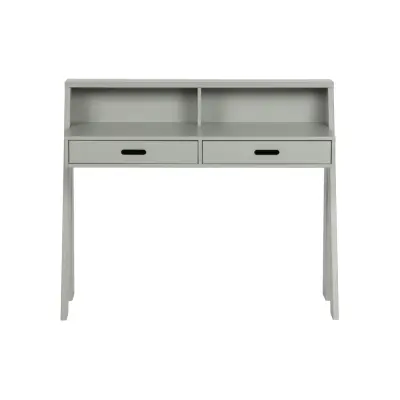 WOOOD Connect skrivbord, w. 2 lådor - betonggrå furu