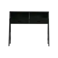 WOOOD Connect skrivbord, w. 2 l&aring;dor - svart furu