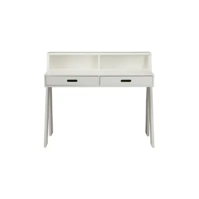 WOOOD Connect skrivbord, w. 2 lådor - vit furu