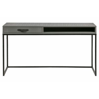 WOOOD WOOOD Morris skrivbord, med vintage look - grå furu och svart metall