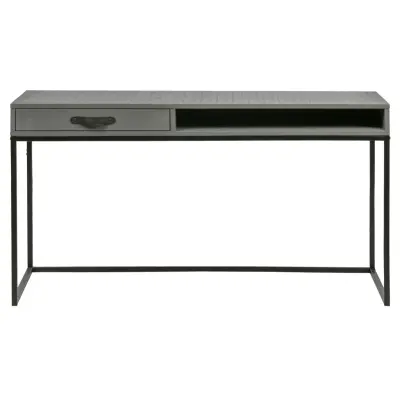 WOOOD WOOOD Morris skrivbord, med vintage look - grå furu och svart metall