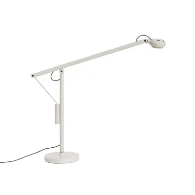 Fifty-Fifty LED-skrivbordslampa, grå, 45 cm, dimbar – HAY - Arbetsrum / hemkontor - Design - Aluminium - Med en ljuskälla