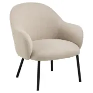 ACT NORDIC Spencer fåtölj, m. armstöd - beige tyg och svart stål