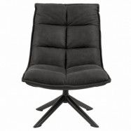 ACT NORDIC Storm Rotary Chair, med 4-Stjärnig Upphöjd Fot - Antracitgrå Polyester och Svart Metall