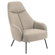 ACT NORDIC Texas vilstol, w. armstöd och påsfjädrar - beige tyg och svart stål