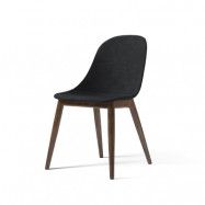 Audo Copenhagen Harbour side dining chair stol, klädd sits tyg remix 173 dark grey, ben i mörkbetsad ek