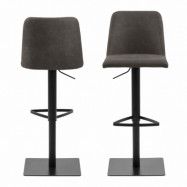 ACT NORDIC Avanja barstol - antracitgrå / svart tyg / metall, med fotstöd