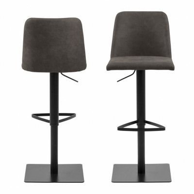 ACT NORDIC Avanja barstol - antracitgrå / svart tyg / metall, med fotstöd