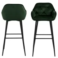 ACT NORDIC Brooke Barstol, med Armstöd, Ryggstöd och Fotstöd - Grön Polyester och Svart Metall