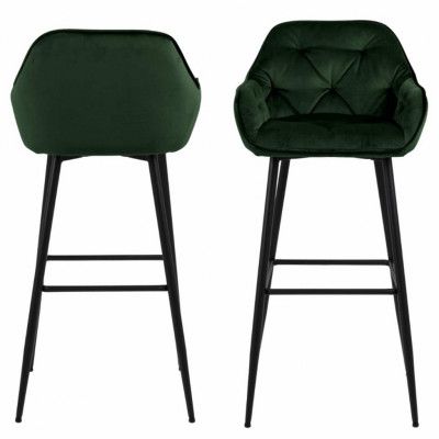 ACT NORDIC Brooke Barstol, med Armstöd, Ryggstöd och Fotstöd - Grön Polyester och Svart Metall