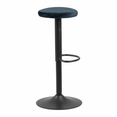 ACT NORDIC Finch barstol - marinblått / svart tyg / metall, med trumpetbas