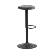 ACT NORDIC Finch barstol med trumpetfot och fotstöd - mörkgrått tyg och svart metall
