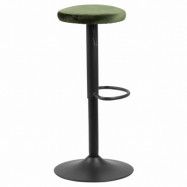 ACT NORDIC Finch barstol, med vridfunktion och fotstöd - grön polyester och svart metall