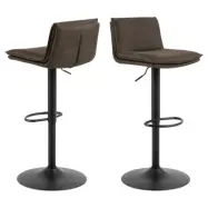 ACT NORDIC Flynn barstol, med ryggstöd, vridfunktion, gaspatron och fotstöd - antracitgrå, svart stå