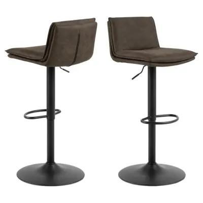 ACT NORDIC Flynn barstol, med ryggstöd, vridfunktion, gaspatron och fotstöd - antracitgrå, svart stå