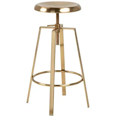 ACT NORDIC Goose barstol, med fotstöd och justerbar sits - mässing metall