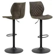 ACT NORDIC Naomi barstol, m ryggst&ouml;d, vridfunktion. gaspatron, fotst&ouml;d - antracitgr&aring; tyg/svart st&aring;l