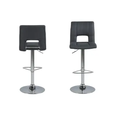 ACT NORDIC Sylvia barstol, med ryggstöd, fotstöd, snurrfunktion, gaspatron - mörkgrått tyg/kromstål