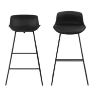 ACT NORDIC Tina barstol - svart plast / konstläder / metall