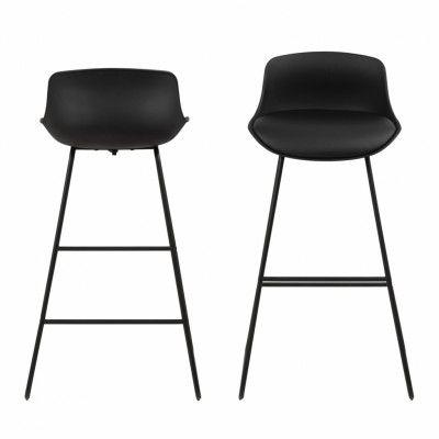 ACT NORDIC Tina barstol - svart plast / konstläder / metall