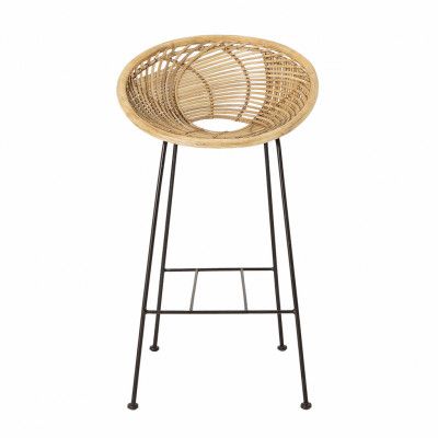 BLOOMINGVILLE Yonne Barstol, med Ryggstöd - Naturlig Rotting och Järn