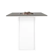 COSI FIRES Cosiloft 100 bar eldbord, fyrkantigt - grått och vitt aluminium (100x100)