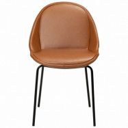 DAN-FORM Arch matbordsstol - vintage ljusbrunt konstläder och svart stål