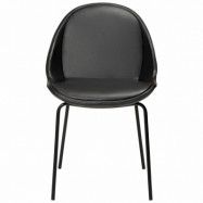 DAN-FORM Arch matbordsstol - vintage svart konstläder och svart stål