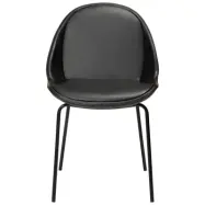 DAN-FORM Arch matbordsstol - vintage svart konstläder och svart stål