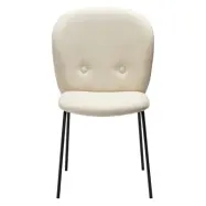 DAN-FORM Brace matbordsstol - benvit boucl&eacute;tyg och svart st&aring;l