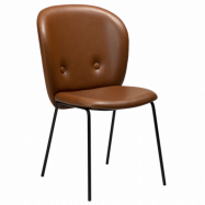 DAN-FORM Brace matbordsstol - vintage ljusbrunt konstläder och svart stål