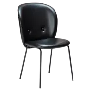 DAN-FORM Brace matbordsstol - vintage svart konstl&auml;der och svart st&aring;l