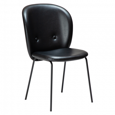 DAN-FORM Brace matbordsstol - vintage svart konstläder och svart stål
