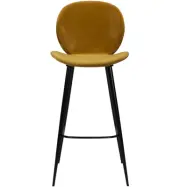 DAN-FORM Cloud Barstol, med Ryggstöd och Fotstöd - Brons Velour och Svart Stål