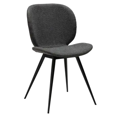DAN-FORM CLOUD Stol Pebble grå bouclétyg med svarta ben