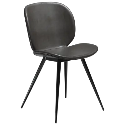 DAN-FORM CLOUD Stol Vintage grått konstläder med runda svarta ben