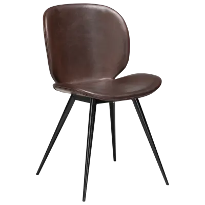 DAN-FORM CLOUD Stol Vintage kakao konstläder med runda svarta ben