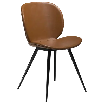 DAN-FORM CLOUD Stol Vintage ljusbrunt konstläder med runda svarta ben