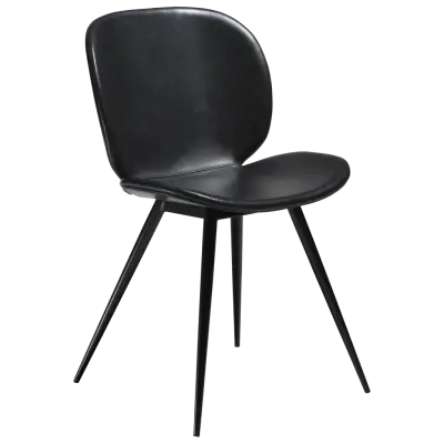 DAN-FORM CLOUD Stol Vintage svart konstläder med runda svarta ben